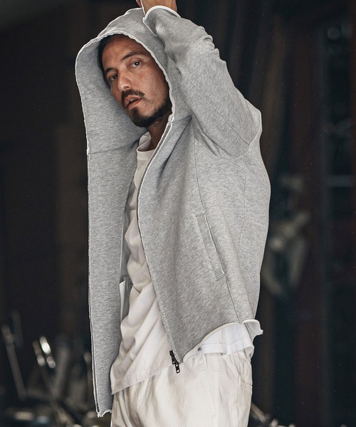 wjk reluxe(ダブルジェーケーリラックス)の「mpa3722-heavy urake cut off hoodie パーカー(パーカー・メンズ・ブラック/チャコール/トップグレー・S/M/L)」の17枚目の写真