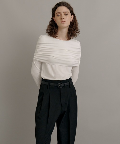 kiehtova（キエトヴァ）の「【kiehtova】SHEER COVER LONG TEE/シアーカバーロング ティーシャツ（Tシャツ/カットソー・レディース・ブラック/ホワイト・FREE）」の16枚目の写真