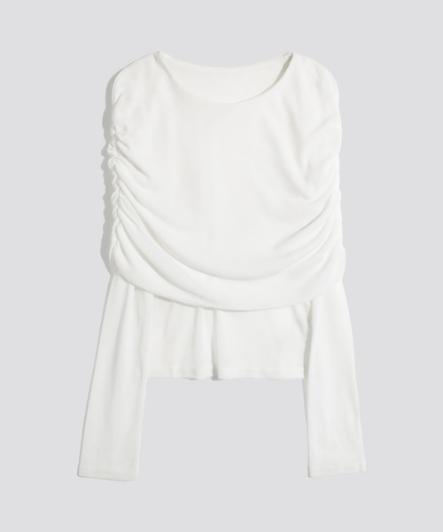 kiehtova（キエトヴァ）の「【kiehtova】SHEER COVER LONG TEE/シアーカバーロング ティーシャツ（Tシャツ/カットソー・レディース・ブラック/ホワイト・FREE）」の22枚目の写真