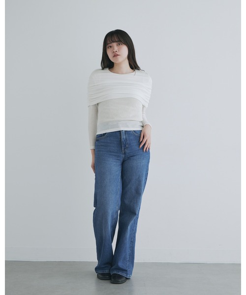 kiehtova（キエトヴァ）の「【kiehtova】SHEER COVER LONG TEE/シアーカバーロング ティーシャツ（Tシャツ/カットソー・レディース・ブラック/ホワイト・FREE）」の9枚目の写真