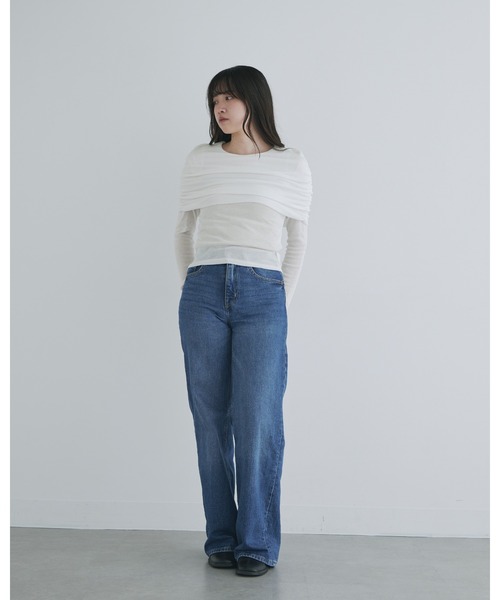 kiehtova（キエトヴァ）の「【kiehtova】SHEER COVER LONG TEE/シアーカバーロング ティーシャツ（Tシャツ/カットソー・レディース・ブラック/ホワイト・FREE）」の10枚目の写真