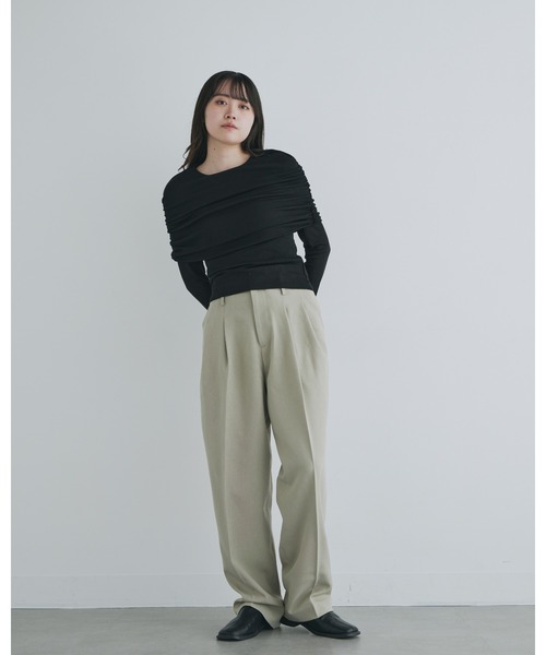 kiehtova（キエトヴァ）の「【kiehtova】SHEER COVER LONG TEE/シアーカバーロング ティーシャツ（Tシャツ/カットソー・レディース・ブラック/ホワイト・FREE）」の13枚目の写真