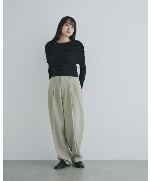 kiehtova（キエトヴァ）の「【kiehtova】SHEER COVER LONG TEE/シアーカバーロング ティーシャツ（Tシャツ/カットソー・レディース・ブラック/ホワイト・FREE）」の14枚目の写真