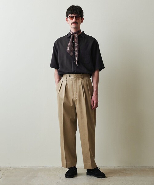 Steven Alan(スティーブンアラン)の「<Steven Alan> ドレープ コードレーン レギュラーカラー ショートスリーブ シャツ ALINE LOOSE CASUAL(シャツ/ブラウス・メンズ・ネイビー/ナチュラル・XL/L/M/S)」の6枚目の写真
