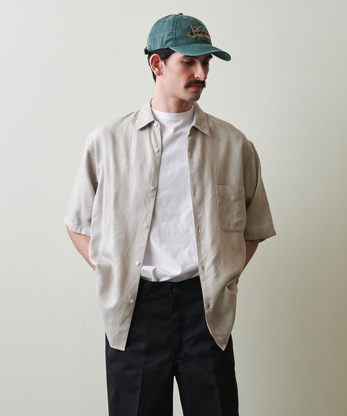 ＜＜Steven Alan＞コードレーンレギュラーカラーショートスリーブシャツ Steven Alan＞ ドレープ コードレーン レギュラーカラー