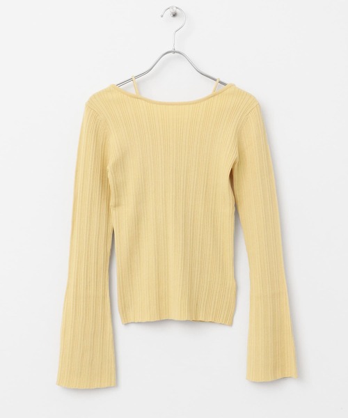 SENSE OF PLACE by URBAN RESEARCH（センスオブプレイスバイアーバンリサーチ）の「ストラップラウンドネックセーター（ニット/セーター・レディース・ネイビー/イエロー/グレー・ONE）」の6枚目の写真