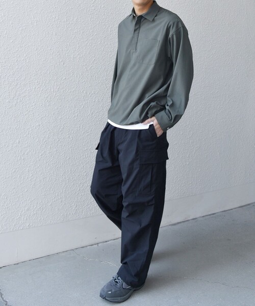 SHIPS any（シップス エニィ）の「SHIPS any:〈洗濯機可能〉スマート ワイド イージー カーゴ パンツ◇（カーゴパンツ・メンズ・ブラック/オリーブ/チャコールグレー・MEDIUM/SMALL/X-LARGE/LARGE）」の16枚目の写真