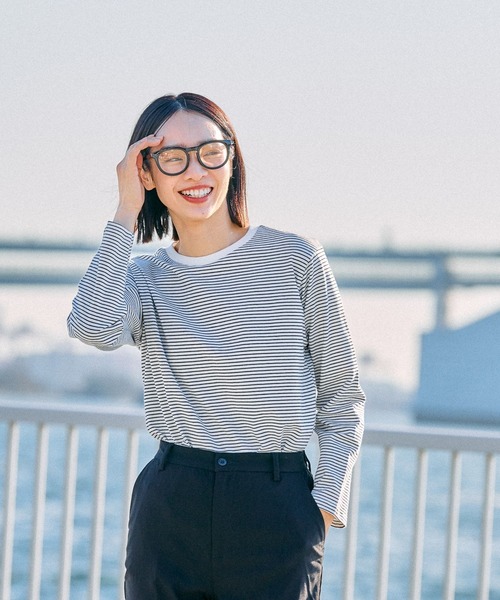 FOUND GOOD(ファウンドグッド)の「コットンベーシックロンT(Tシャツ/カットソー・レディース・ホワイト系5/イエロー系2/グレー系/グリーン系2/グレー系8/ブラック・S/M/L)」の1枚目の写真