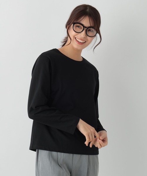 FOUND GOOD(ファウンドグッド)の「コットンベーシックロンT(Tシャツ/カットソー・レディース・ホワイト系5/イエロー系2/グレー系/グリーン系2/グレー系8/ブラック・S/M/L)」の9枚目の写真