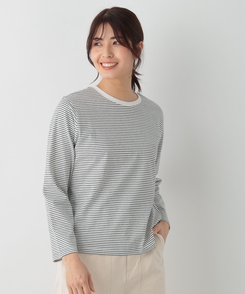 FOUND GOOD(ファウンドグッド)の「コットンベーシックロンT(Tシャツ/カットソー・レディース・ホワイト系5/イエロー系2/グレー系/グリーン系2/グレー系8/ブラック・S/M/L)」の12枚目の写真