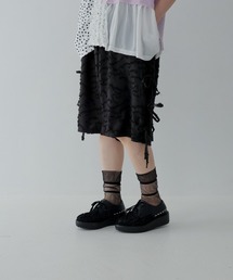 サイドリボンボリュームパンツハーフパンツ