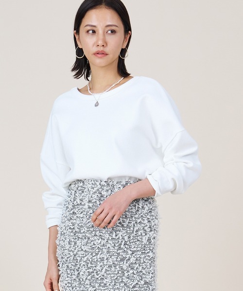 marmors(マルモア)の「【marmors】2way georgette pullover(Tシャツ/カットソー・レディース・アイボリー/オレンジ/マルチ/ホワイト・36)」の2枚目の写真