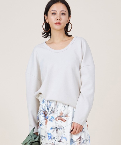 marmors(マルモア)の「【marmors】2way georgette pullover(Tシャツ/カットソー・レディース・アイボリー/オレンジ/マルチ/ホワイト・36)」の3枚目の写真