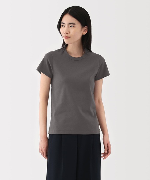 無印良品(ムジルシリョウヒン)の「婦人 涼感汗じみしにくいクルーネック半袖Tシャツ(Tシャツ/カットソー・レディース・ホワイト/ブルー系/ライトピンク/ブラック/ライトグレー/チャコールグレー・S/M/L/XL)」の1枚目の写真