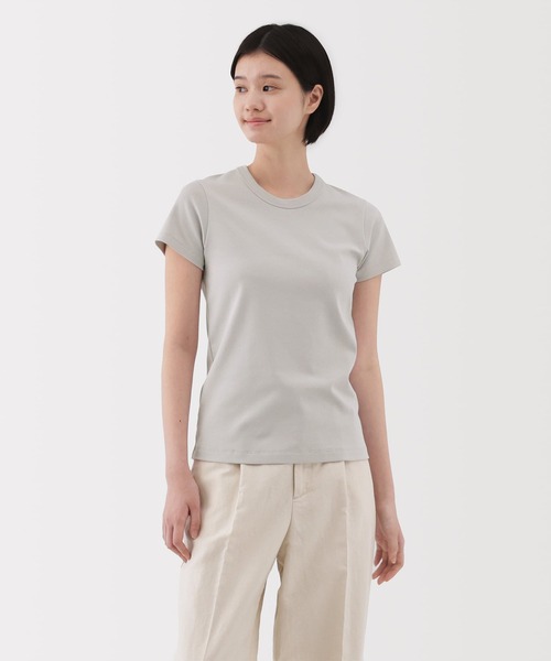 無印良品(ムジルシリョウヒン)の「婦人 涼感汗じみしにくいクルーネック半袖Tシャツ(Tシャツ/カットソー・レディース・ホワイト/ブルー系/ライトピンク/ブラック/ライトグレー/チャコールグレー・S/M/L/XL)」の4枚目の写真