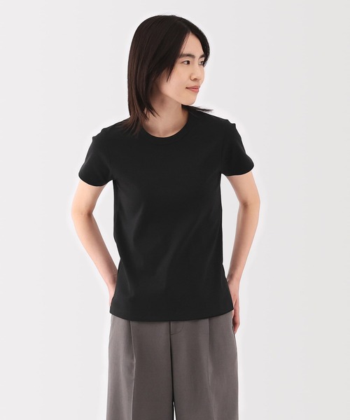 無印良品(ムジルシリョウヒン)の「婦人 涼感汗じみしにくいクルーネック半袖Tシャツ(Tシャツ/カットソー・レディース・ホワイト/ブルー系/ライトピンク/ブラック/ライトグレー/チャコールグレー・S/M/L/XL)」の3枚目の写真