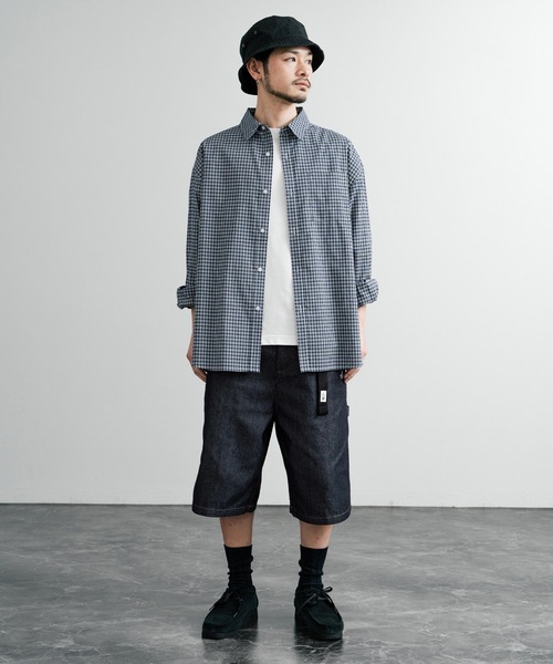 THE NORTH FACE（ザノースフェイス）の「日本未展開モデル THE NORTH FACE ザ・ノースフェイス CARPENTER BERMUDA SHORTS カーペンターバーミューダショーツ/ハーフデニムパンツ（デニムパンツ・メンズ・ダークグレー/インディゴブルー・92/88/84/80/72）」の4枚目の写真