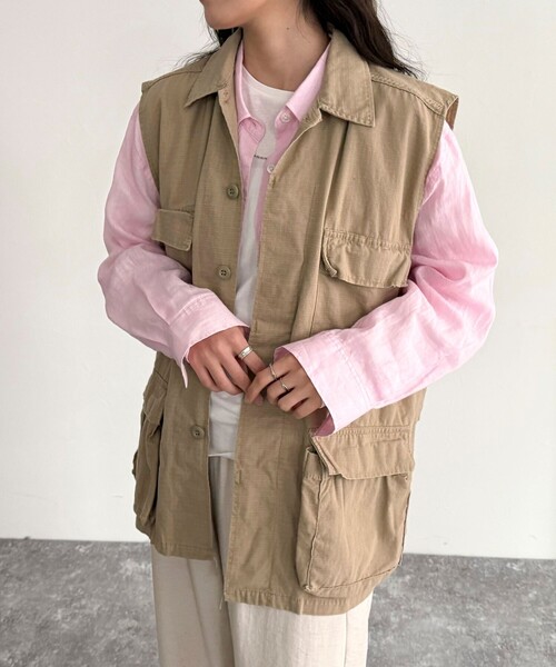 fredy emue（フレディエミュ）の「【ROTHCO/ロスコ】BDU ベスト（ミリタリージャケット・レディース・カーキ/ブラック/ベージュ・38）」の5枚目の写真