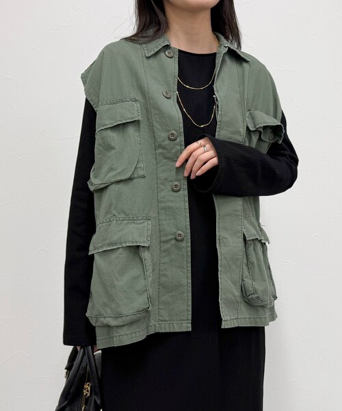 fredy emue（フレディエミュ）の「【ROTHCO/ロスコ】BDU ベスト（ミリタリージャケット・レディース・カーキ/ブラック/ベージュ・38）」の21枚目の写真
