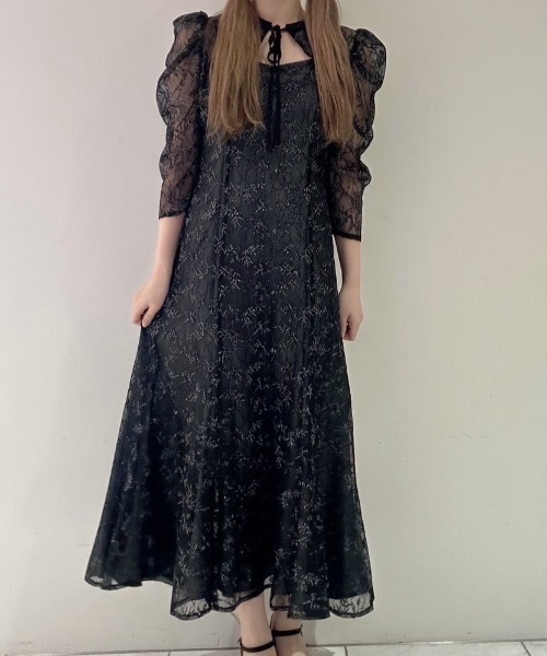 Cupid Heart（キューピッドハート）の「【Cupid Heart】結婚式用！ラメレースボレロセットワンピース（ドレス・レディース・ブラック/ミント/イエロー・MEDIUM）」の12枚目の写真