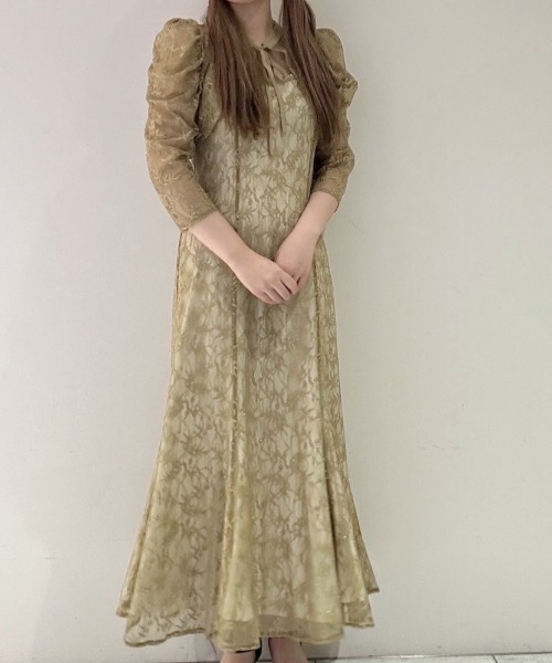 Cupid Heart（キューピッドハート）の「【Cupid Heart】結婚式用！ラメレースボレロセットワンピース（ドレス・レディース・ブラック/ミント/イエロー・MEDIUM）」の13枚目の写真