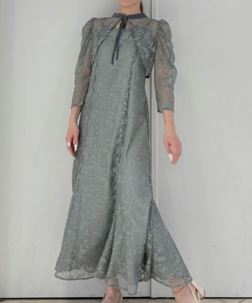 Cupid Heart（キューピッドハート）の「【Cupid Heart】結婚式用！ラメレースボレロセットワンピース（ドレス・レディース・ブラック/ミント/イエロー・MEDIUM）」の14枚目の写真