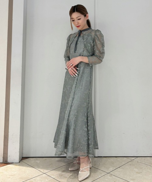 Cupid Heart（キューピッドハート）の「【Cupid Heart】結婚式用！ラメレースボレロセットワンピース（ドレス・レディース・ブラック/ミント/イエロー・MEDIUM）」の9枚目の写真