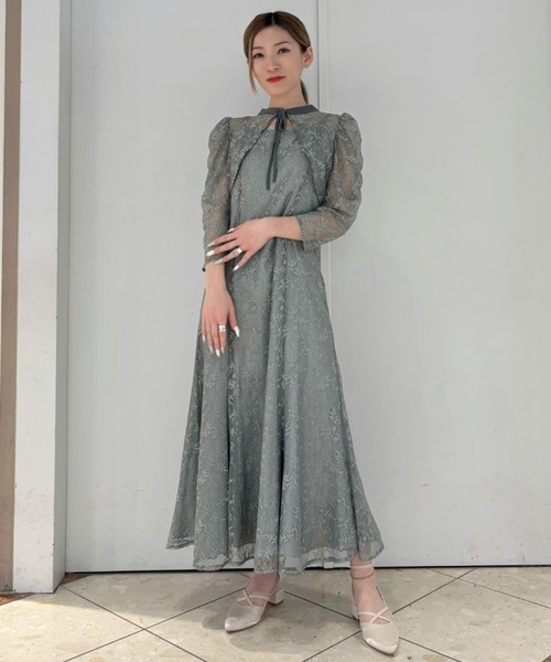 Cupid Heart（キューピッドハート）の「【Cupid Heart】結婚式用！ラメレースボレロセットワンピース（ドレス・レディース・ブラック/ミント/イエロー・MEDIUM）」の10枚目の写真