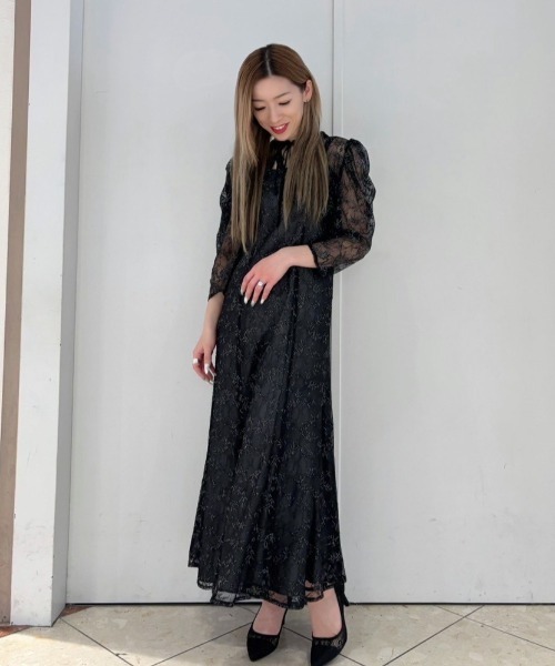 Cupid Heart（キューピッドハート）の「【Cupid Heart】結婚式用！ラメレースボレロセットワンピース（ドレス・レディース・ブラック/ミント/イエロー・MEDIUM）」の7枚目の写真