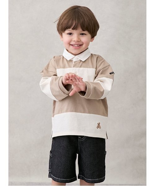 petit main(プティマイン)の「ペインターハーフパンツ(デニムパンツ・キッズ・オフホワイト/ブルー/チャコール・100cm/110cm/90cm/130cm/120cm/80cm)」の8枚目の写真