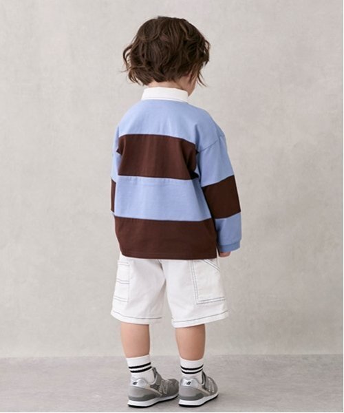 petit main（プティマイン）の「ペインターハーフパンツ（デニムパンツ・キッズ・オフホワイト/ブルー/チャコール・100cm/110cm/90cm/130cm/120cm/80ｃｍ）」の20枚目の写真