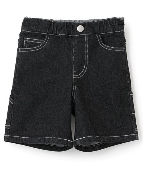 petit main（プティマイン）の「ペインターハーフパンツ（デニムパンツ・キッズ・オフホワイト/ブルー/チャコール・100cm/110cm/90cm/130cm/120cm/80ｃｍ）」の15枚目の写真