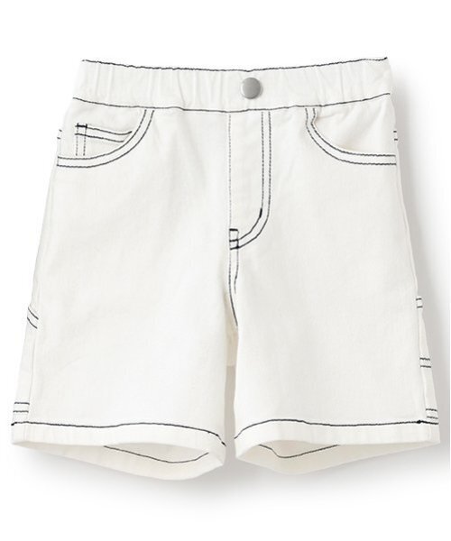 petit main（プティマイン）の「ペインターハーフパンツ（デニムパンツ・キッズ・オフホワイト/ブルー/チャコール・100cm/110cm/90cm/130cm/120cm/80ｃｍ）」の14枚目の写真