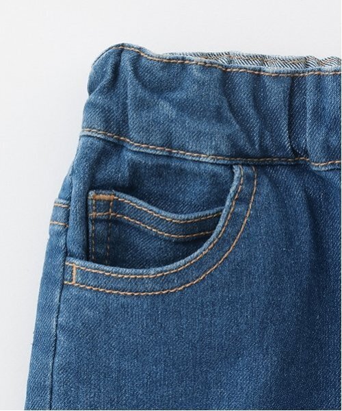 petit main（プティマイン）の「ペインターハーフパンツ（デニムパンツ・キッズ・オフホワイト/ブルー/チャコール・100cm/110cm/90cm/130cm/120cm/80ｃｍ）」の9枚目の写真