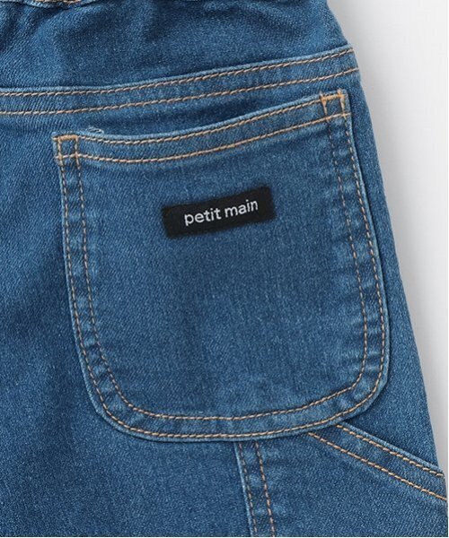 petit main（プティマイン）の「ペインターハーフパンツ（デニムパンツ・キッズ・オフホワイト/ブルー/チャコール・100cm/110cm/90cm/130cm/120cm/80ｃｍ）」の7枚目の写真