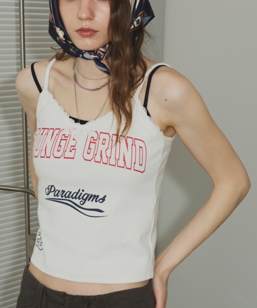 SHAGGIE（シャギー）の「グランジロゴレースキャミソールトップス（キャミソール・レディース・グレー/ホワイト/ピンク・FREE）」の19枚目の写真