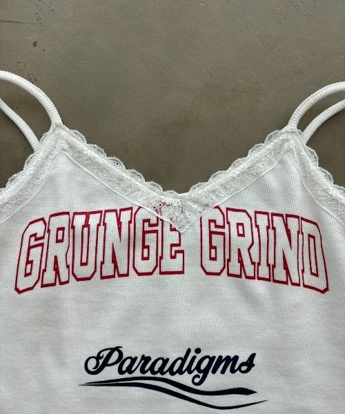 SHAGGIE（シャギー）の「グランジロゴレースキャミソールトップス（キャミソール・レディース・グレー/ホワイト/ピンク・FREE）」の8枚目の写真