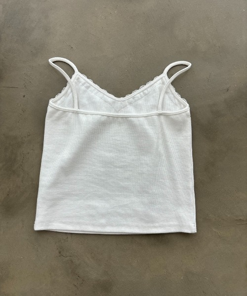 SHAGGIE（シャギー）の「グランジロゴレースキャミソールトップス（キャミソール・レディース・グレー/ホワイト/ピンク・FREE）」の9枚目の写真