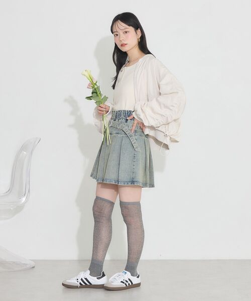 earth music&ecology（アースミュージックアンドエコロジー）の「デニムプリーツスカパン（デニムスカート・レディース・ベージュ/インディゴブルー・S/M）」の17枚目の写真