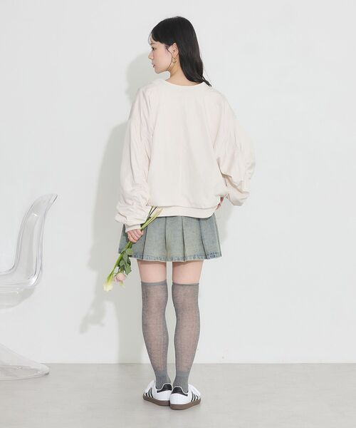 earth music&ecology（アースミュージックアンドエコロジー）の「デニムプリーツスカパン（デニムスカート・レディース・ベージュ/インディゴブルー・S/M）」の18枚目の写真