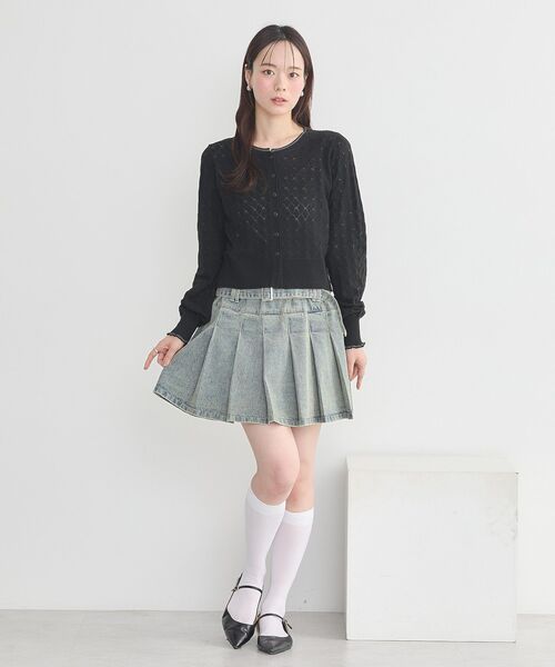 earth music&ecology（アースミュージックアンドエコロジー）の「デニムプリーツスカパン（デニムスカート・レディース・ベージュ/インディゴブルー・S/M）」の20枚目の写真