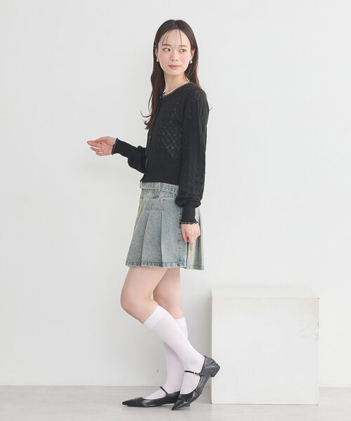 earth music&ecology（アースミュージックアンドエコロジー）の「デニムプリーツスカパン（デニムスカート・レディース・ベージュ/インディゴブルー・S/M）」の21枚目の写真