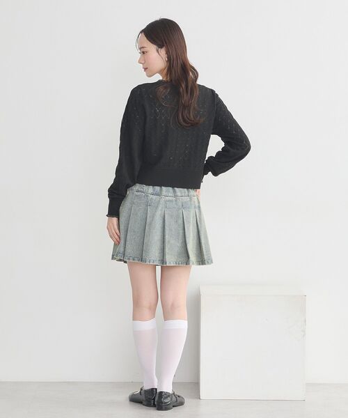 earth music&ecology（アースミュージックアンドエコロジー）の「デニムプリーツスカパン（デニムスカート・レディース・ベージュ/インディゴブルー・S/M）」の22枚目の写真