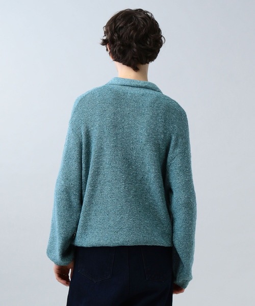 LURAKU（ルラク）の「【LURAKU】sheer knit polo cardigan / シアーニットポロカーディガン（カーディガン/ボレロ・メンズ・ライトグリーン/ブラック・L/M）」の11枚目の写真