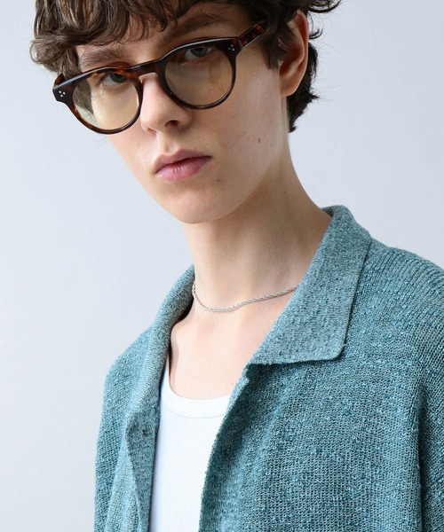 LURAKU（ルラク）の「【LURAKU】sheer knit polo cardigan / シアーニットポロカーディガン（カーディガン/ボレロ・メンズ・ライトグリーン/ブラック・L/M）」の14枚目の写真