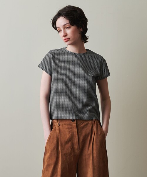 Steven Alan(スティーブンアラン)の「<Steven Alan>ギンガムチェック Tシャツ(Tシャツ/カットソー・レディース・ベージュ/ブラック/ライラック・FREE)」の6枚目の写真