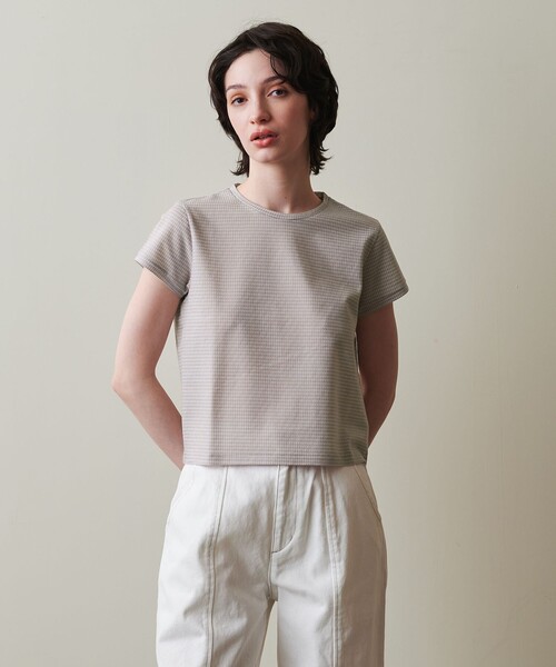 Steven Alan(スティーブンアラン)の「<Steven Alan>ギンガムチェック Tシャツ(Tシャツ/カットソー・レディース・ベージュ/ブラック/ライラック・FREE)」の7枚目の写真