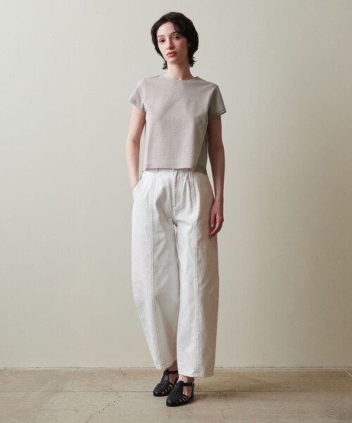 Steven Alan(スティーブンアラン)の「<Steven Alan>ギンガムチェック Tシャツ(Tシャツ/カットソー・レディース・ベージュ/ブラック/ライラック・FREE)」の8枚目の写真