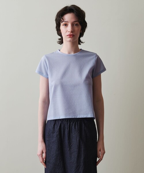 Steven Alan(スティーブンアラン)の「<Steven Alan>ギンガムチェック Tシャツ(Tシャツ/カットソー・レディース・ベージュ/ブラック/ライラック・FREE)」の9枚目の写真