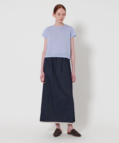 Steven Alan(スティーブンアラン)の「<Steven Alan>ギンガムチェック Tシャツ(Tシャツ/カットソー・レディース・ベージュ/ブラック/ライラック・FREE)」の12枚目の写真